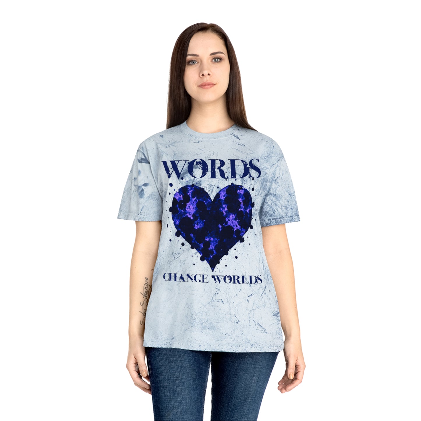 Words Change Worlds T-Shirt | Blue Heart Tee