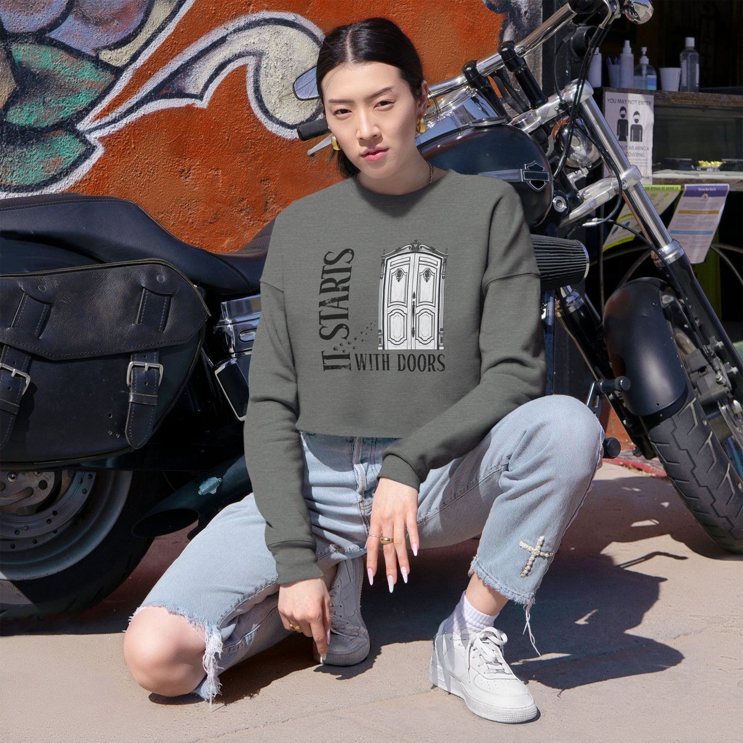 It Starts With Doors Cropped Sweatshirt | Inspired by Neverwhere