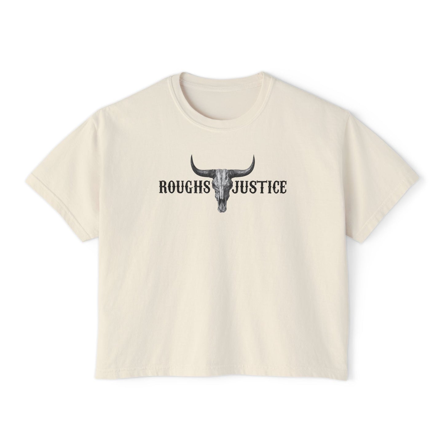 Roughs Justice Longhorn Graphic 'Paid in Steel' Crop T‑Shirt