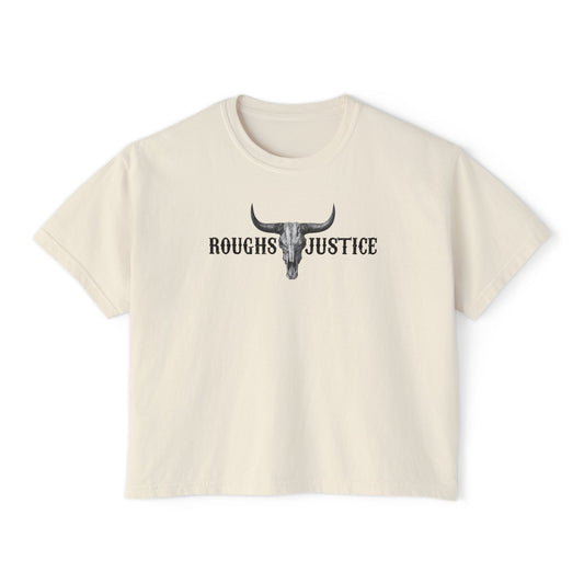 Roughs Justice Longhorn Graphic 'Paid in Steel' Crop T‑Shirt