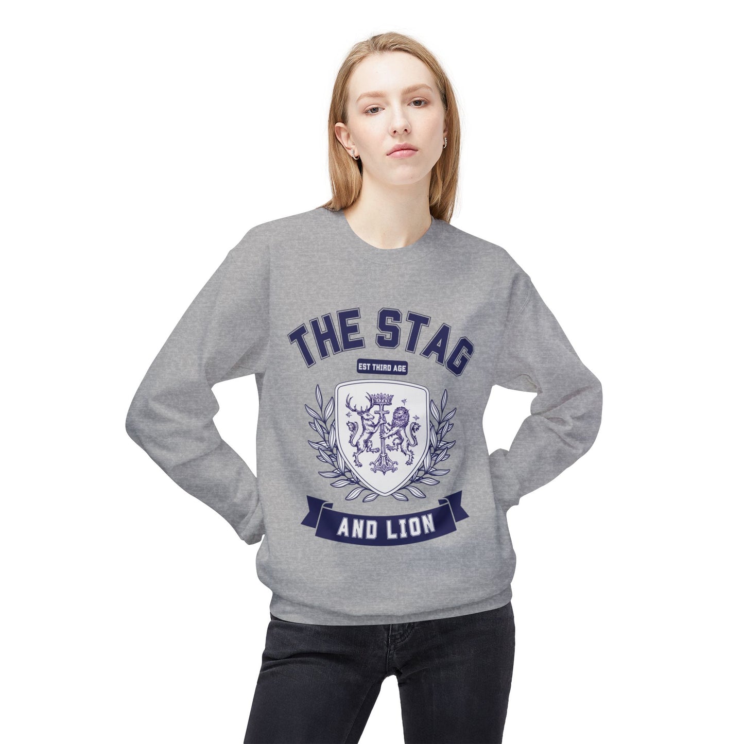 The Stag and Lion Crest Crewneck Sweatshirt