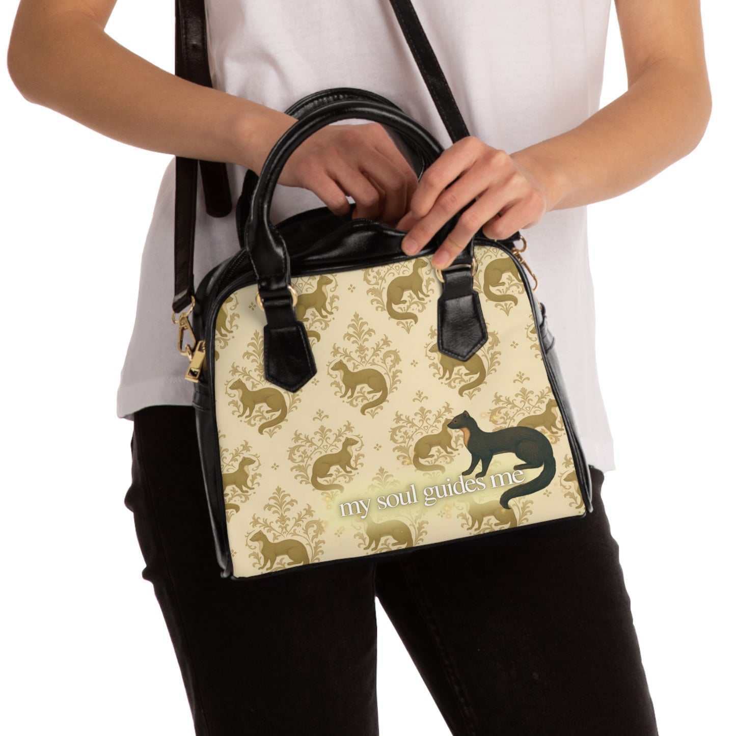 Pine Marten Damask Shoulder Handbag | Inspired By His Dark Materials