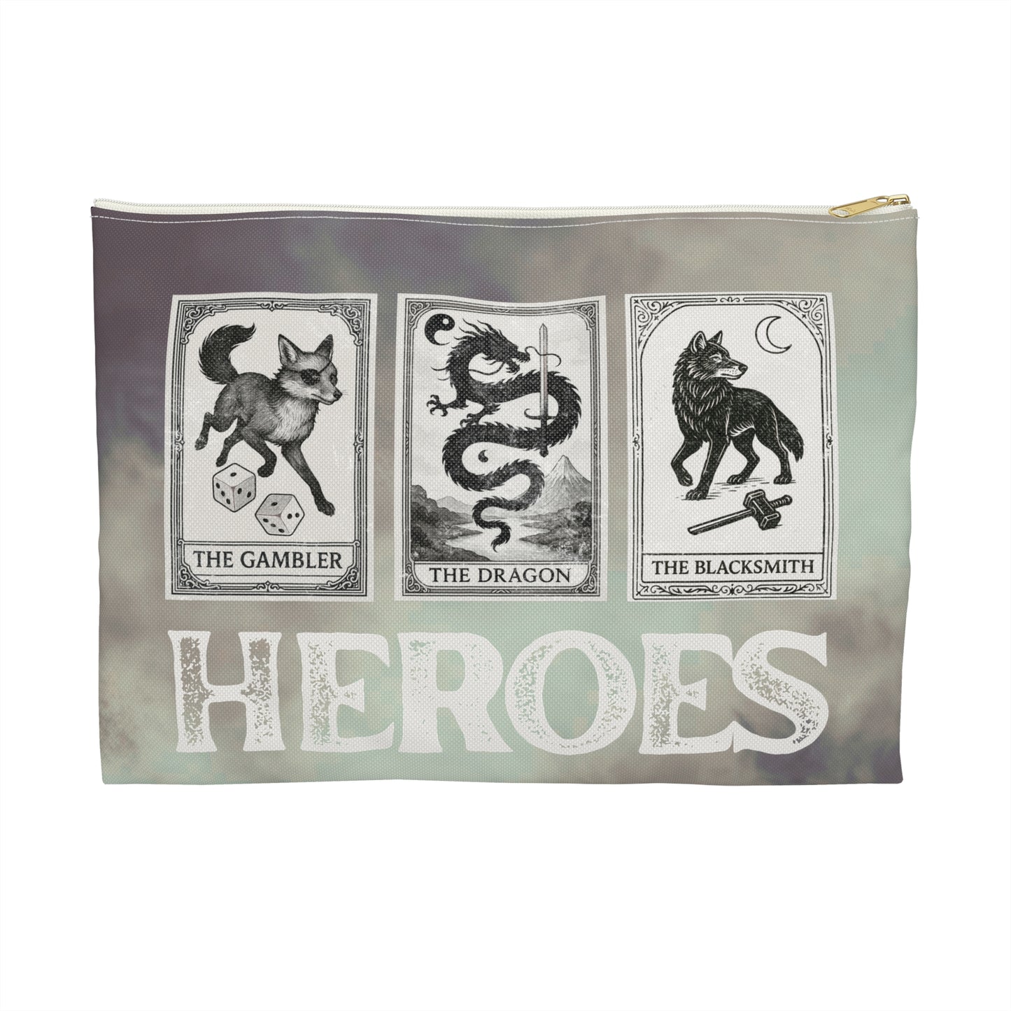 Heroes Tarot Accessory Pouch | The Gambler The Dragon The Blacksmith
