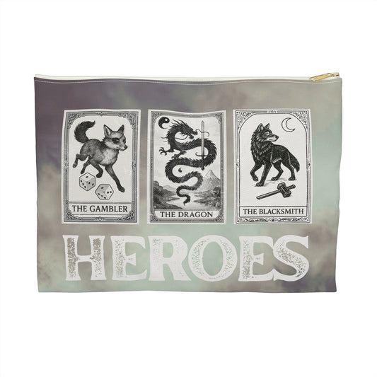 Heroes Tarot Accessory Pouch | The Gambler The Dragon The Blacksmith