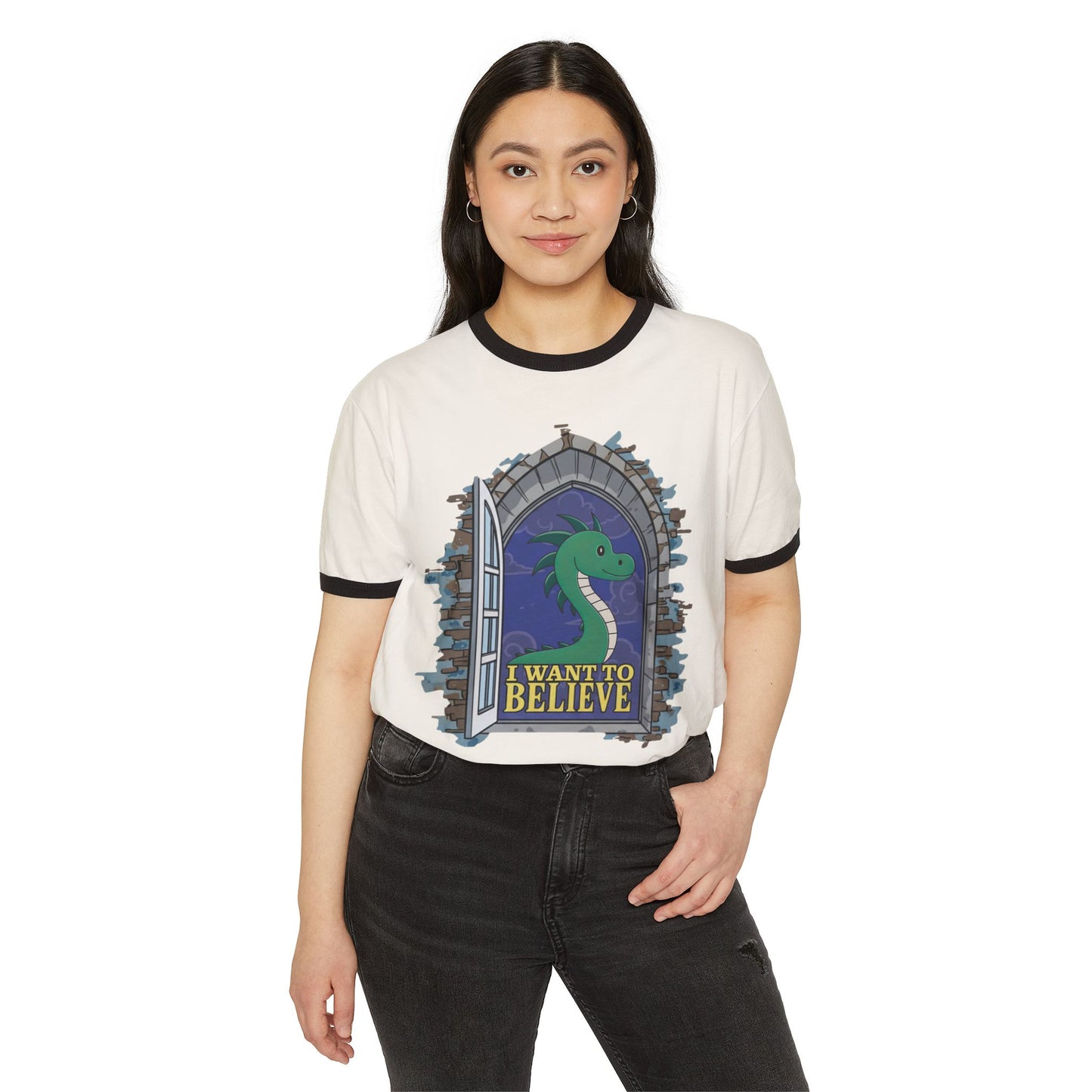 I Want to Believe Nessie | Graphic Ringer Tee