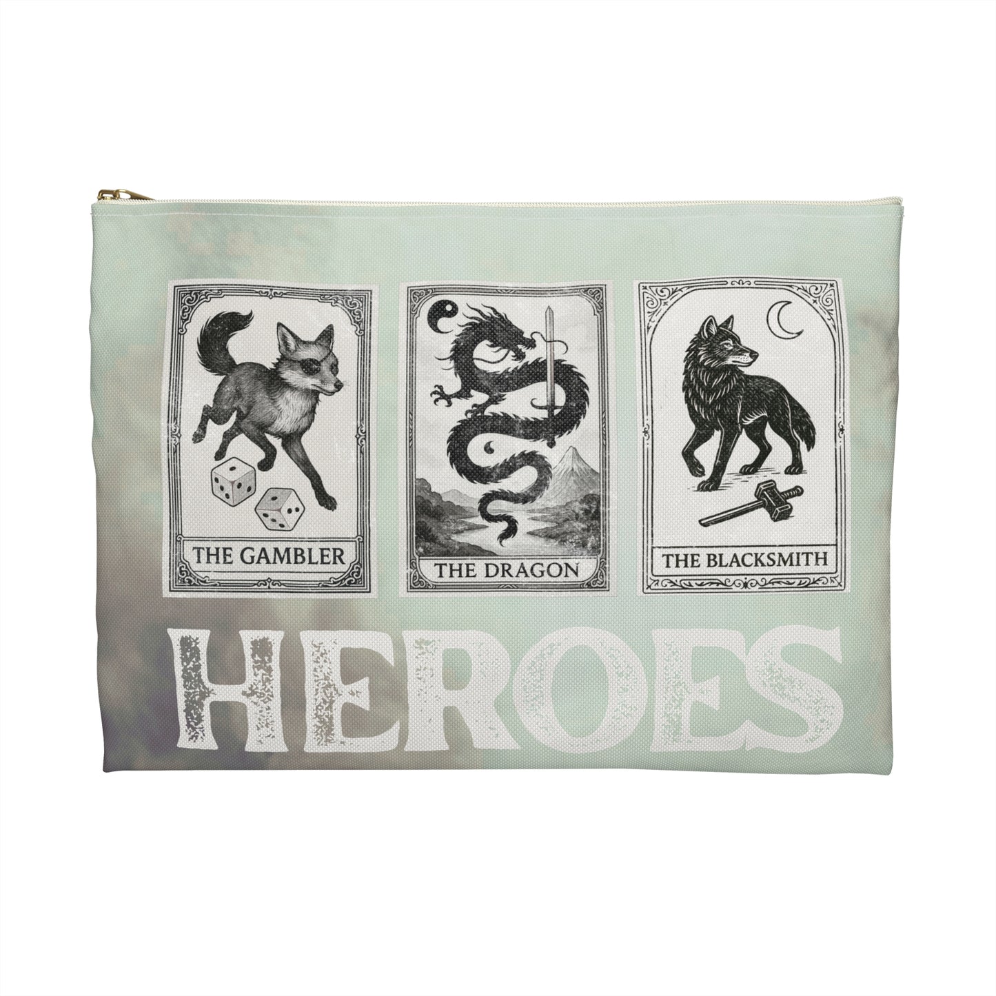 Heroes Tarot Accessory Pouch | The Gambler The Dragon The Blacksmith