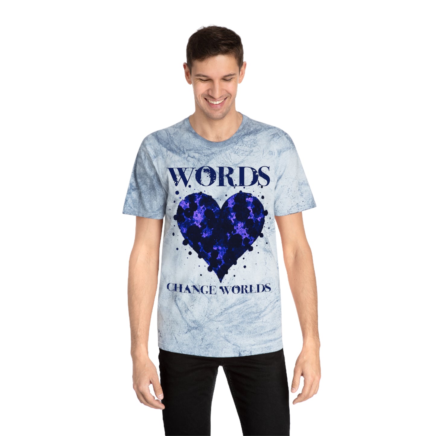 Words Change Worlds T-Shirt | Blue Heart Tee