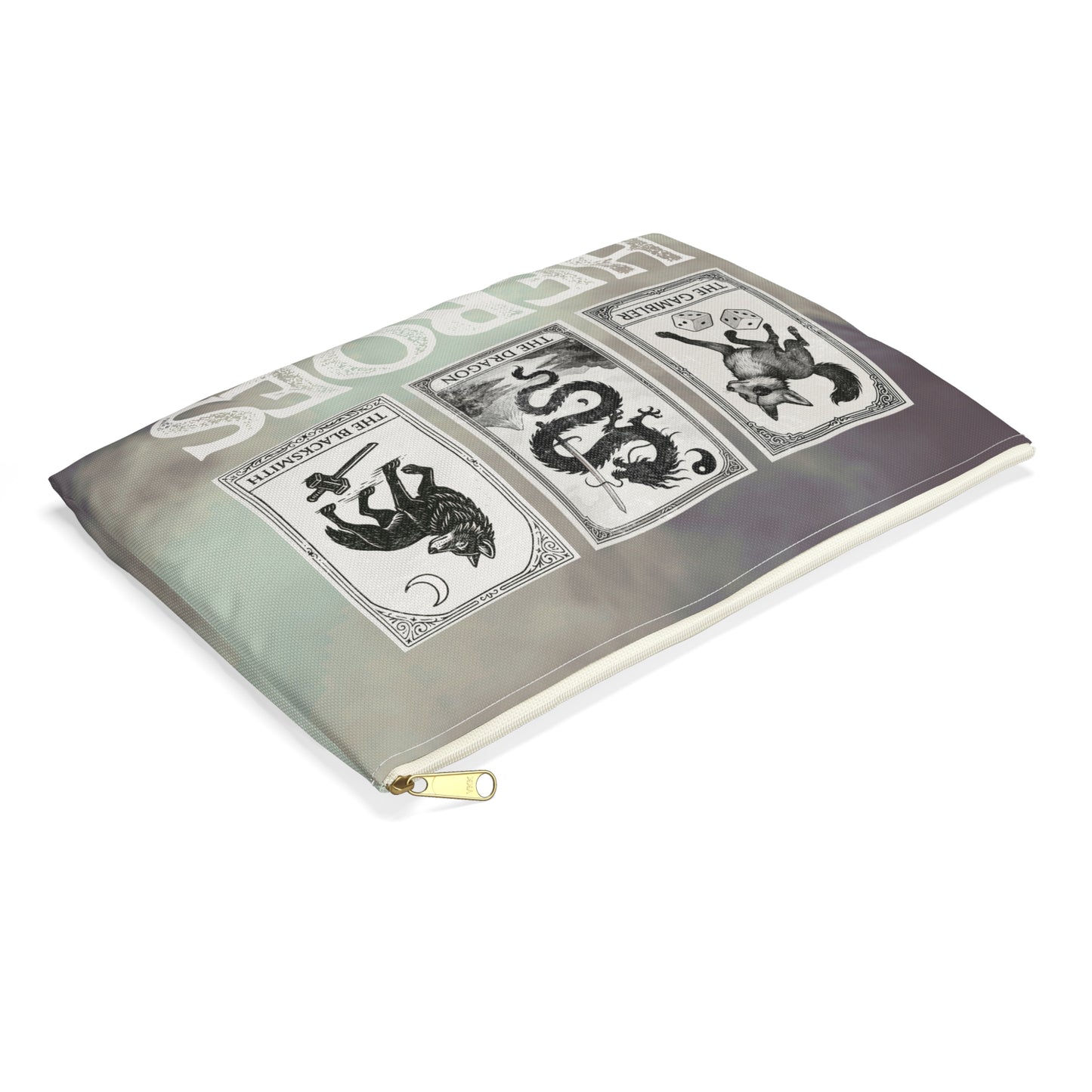 Heroes Tarot Accessory Pouch | The Gambler The Dragon The Blacksmith