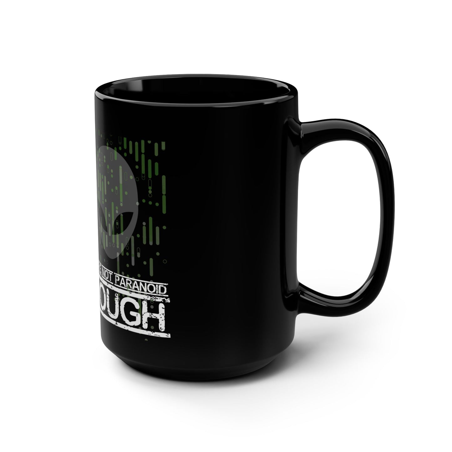 Alien Matrix Paranoid Design Mug | 15oz Black Mug