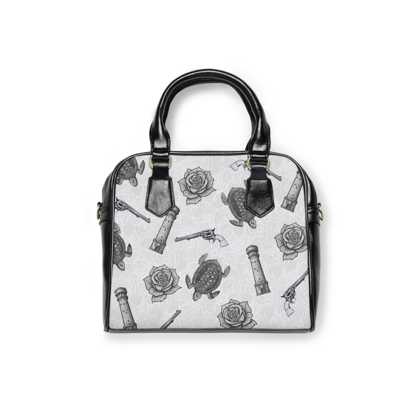 Vintage Dark Tower Inpsired Shoulder Handbag | Roses, Revolvers, Towers, Turtles